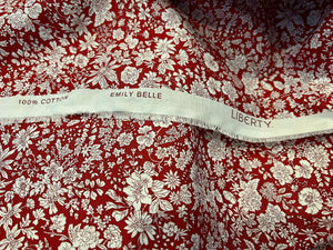 Liberty Emily Belle Crimson 100% Cotton.   1/4 Metre Price