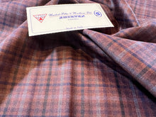 Load image into Gallery viewer, FF#98   Rose &amp; Blue Plaid 100% Wool Remnant Super 130&#39;s 75% off!!