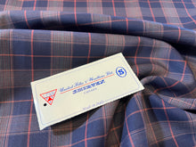 Load image into Gallery viewer, FF#102  Blue, Red &amp; Tan Plaid 100% Wool Remnant Super 130&#39;s   75% off!!