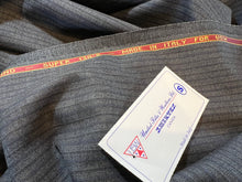 Load image into Gallery viewer, FF#131   Grey &amp; Blue Pinstripe 100%  Wool Super 130&#39;s Remnant     75% off!!  3x Available