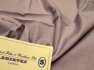 FF#258  Mauve Gingham 100% Cotton Shirting Remnant 75% off!!