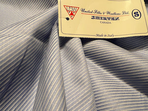 FF#259  Baby Blue Diagonal Stripe 100% Cotton Shirting Remnant 75% off!!