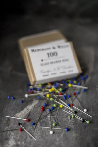 Merchant & Mills Glass Head Applique Pins White - 30mm  - 100pcs