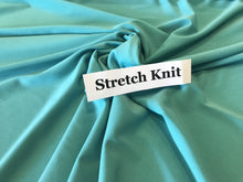 Load image into Gallery viewer, Light Turquoise Knit 95% Polyester 5% Spandex.   1/4 Metre Price