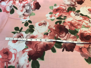 Pink Roses 100% Cotton Lawn      1/4 Meter Price