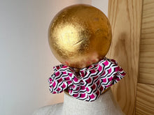Load image into Gallery viewer, Designer Fuchsia &amp; Navy 100% Silk  Scrunchie