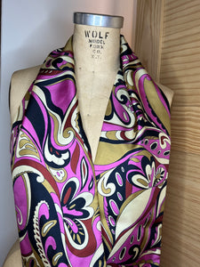Pucci Designer Black & Fuchsia 100% Silk Charmeuse Scarf