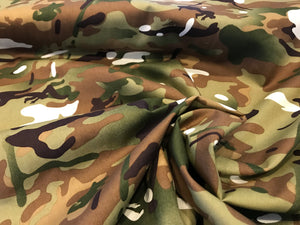 #1017 Green Camo 100% Cotton Remnant. 3x available