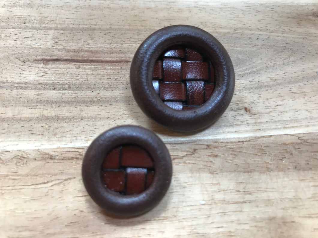 Basket Weave Leather Buttons.  Price per Button