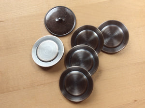 Antique Silver Metal Disc Button.   Price per Button