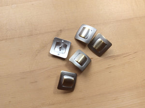 Brushed Silver Square Metal Button     Price per Button