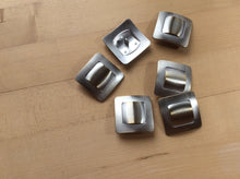 Load image into Gallery viewer, Brushed Silver Square Metal Button     Price per Button