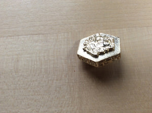 Designer Gold Medusa Hexagon Button.    Price per Button