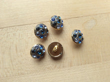 Load image into Gallery viewer, Blue Sapphire Rhinestone Button.    Price per Button