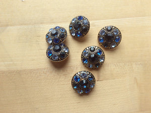 Blue Sapphire Rhinestone Button.    Price per Button