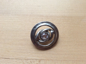 Silver Metal with Rhinestone Button.     Price per Button