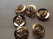 Load image into Gallery viewer, Gold Metal with Rhinestone Button     Price per Button
