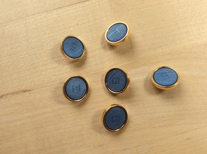 Designer Gold Rimmed Periwinkle Button.     Price per Button