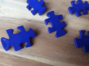 Blue Puzzle Piece Button      Price per Button