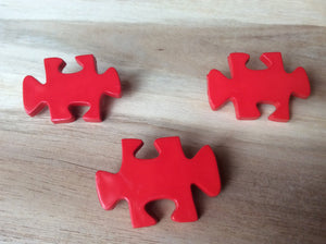 Red Puzzle Piece Button.    Price per Button