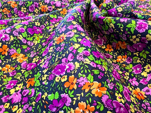 Designer Floral 100% Silk Taffeta.  1/4 Metre Price