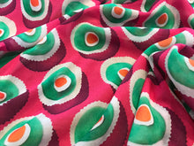 Load image into Gallery viewer, Green Cupcake 100% Silk Chiffon.   1/4 Metre Price