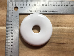 White Rondelle 2 1/8" x 1/4" & 1/2" Hole   Button Price