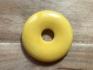 Yellow Rondelle 2 1/8" x 1/4" & 1/2" Hole   Button Price