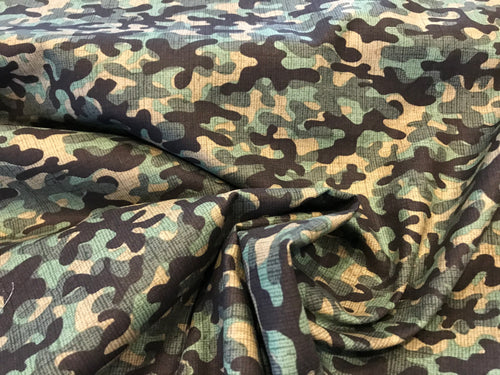 Light Green Camouflage 100% Cotton.    1/4 Meter Price