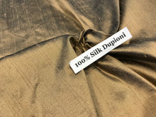 Load image into Gallery viewer, Metallic Antique Gold Shot 100% Silk Dupioni  1/4 Meter Price
