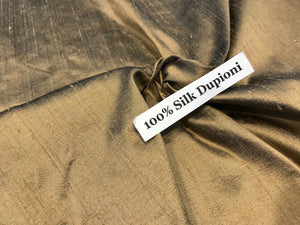 Metallic Antique Gold Shot 100% Silk Dupioni  1/4 Meter Price