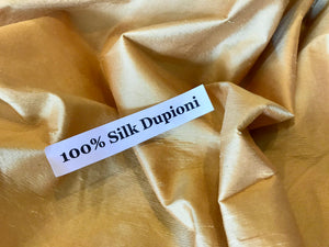 Goldenrod Interfaced Dupioni 100% Silk.    1/4 Metre Price
