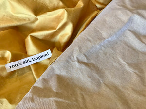 Goldenrod Interfaced Dupioni 100% Silk.    1/4 Metre Price