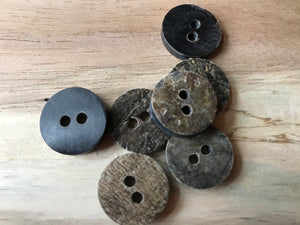 Natural Grey/Brown Horn Button.   Price per Button