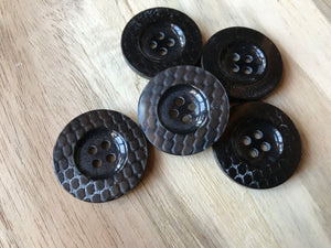 Black Manlay Plastic Button.    Price per Button