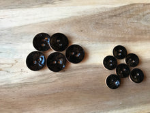 Load image into Gallery viewer, Black Painted Wood Button.    Price per Button