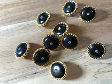 Load image into Gallery viewer, Black and Gold with Rhinestone    Price per Button