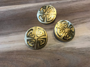 Gold Abstract Swirl Metal Button     Price per Button