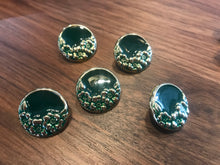 Load image into Gallery viewer, Green &amp; Gold Flower Button.   Price per Button