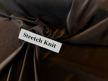 Load image into Gallery viewer, Coffee Bean Brown 94% Polyester 6% Spandex Knit.     1/4 Metre Price