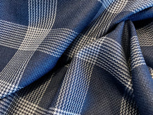 Load image into Gallery viewer, Royal &amp; White Lightweight 100% Wool Plaid Suiting     1/4 Metre Price