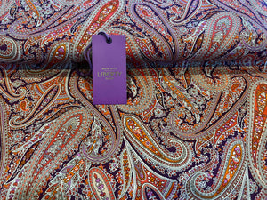 Paisley Park Purple & Orange Liberty of London 100% Cotton Tana Lawn.  1/4 Metre Price