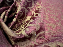 Load image into Gallery viewer, Royal Burgundy &amp; Gold Baroque Bengaline Home Dec.   1/4 Metre Price
