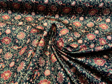 Load image into Gallery viewer, Black Floral 100% Cotton Chintz.  1/4 Metre Price