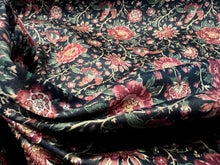 Load image into Gallery viewer, Black Floral 100% Cotton Chintz.  1/4 Metre Price