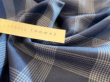 Load image into Gallery viewer, Royal &amp; White Lightweight 100% Wool Plaid Suiting     1/4 Metre Price