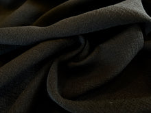 Load image into Gallery viewer, Black Stretch Double Wool Crepe 98% Wool 2% Spandex.   1/4 Metre Price