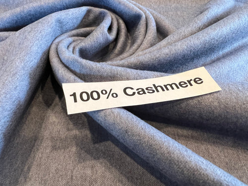Exclusive Designer Light Blue 100% Cashmere.   1/4 Metre Price