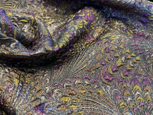 Load image into Gallery viewer, Purple &amp; Gold Feather Matelasse.   1/4 Metre Price