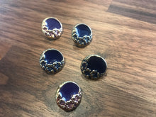 Load image into Gallery viewer, Navy &amp; Gold Floral Button.    Price per Button